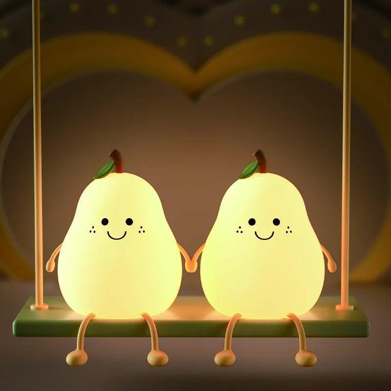 GlowPear Nachtlicht Kinder - Silikon, Tragbar mit Dimmfunktion 0