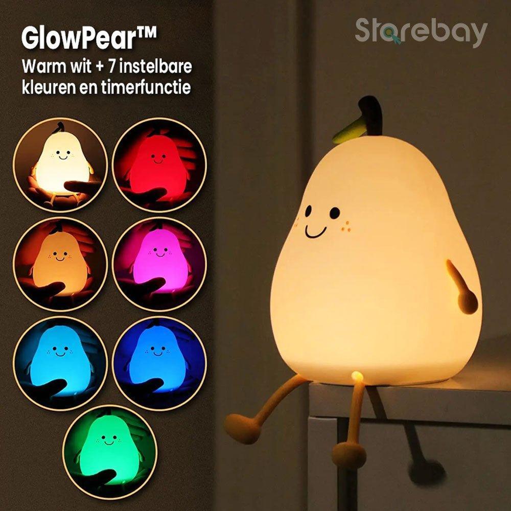 GlowPear Nachtlicht Kinder - Silikon, Tragbar mit Dimmfunktion 1