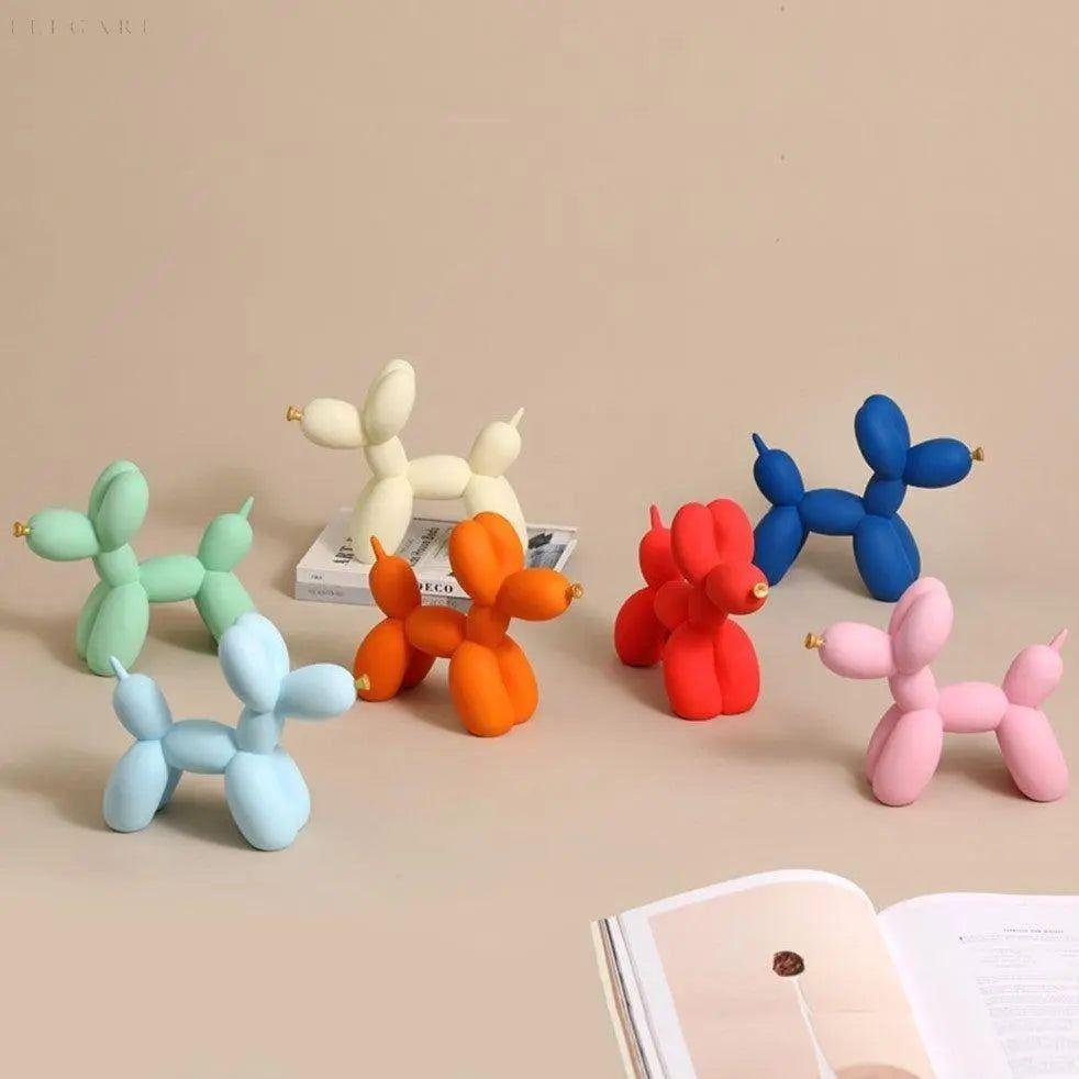 Haku Ballonhundefigur - Epoxidharz, Handbemalt, Goldene Schnauze 1
