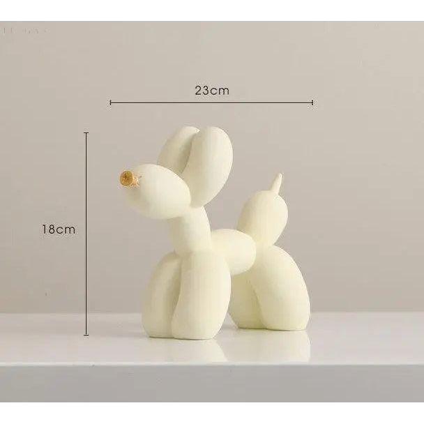 Haku Ballonhundefigur - Epoxidharz, Handbemalt, Goldene Schnauze 10