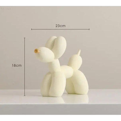 Haku Ballonhundefigur - Epoxidharz, Handbemalt, Goldene Schnauze 10