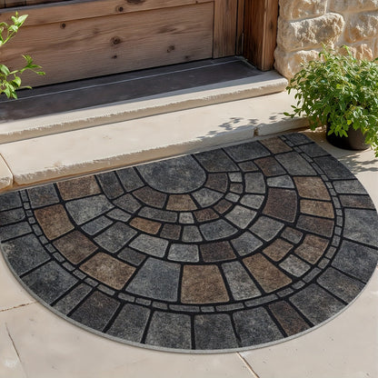Halbmond Mosaik Fußmatte - Rutschfest, Polyester für Innen und Außen 3