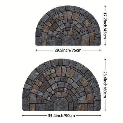 Halbmond Mosaik Fußmatte - Rutschfest, Polyester für Innen und Außen 4