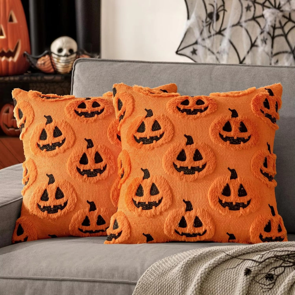 Halloway Kissenbezug 40x40 - Kunstfleece, Weiches Kürbismotiv 0