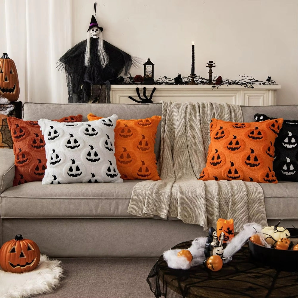 Halloway Kissenbezug 40x40 - Kunstfleece, Weiches Kürbismotiv 1