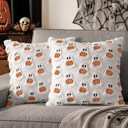 Halloway Kissenbezug 40x40 - Kunstfleece, Weiches Kürbismotiv 5