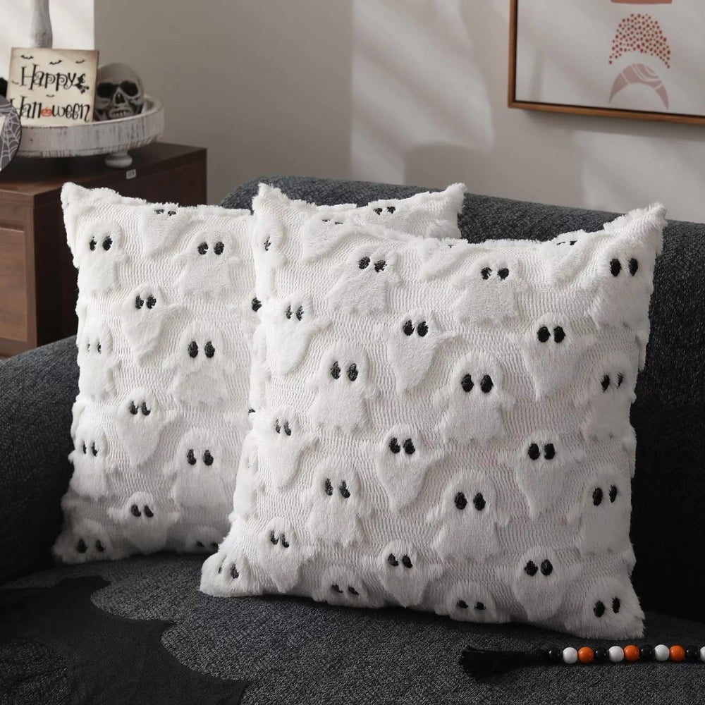 Halloway Kissenbezug 40x40 - Kunstfleece, Weiches Kürbismotiv 6