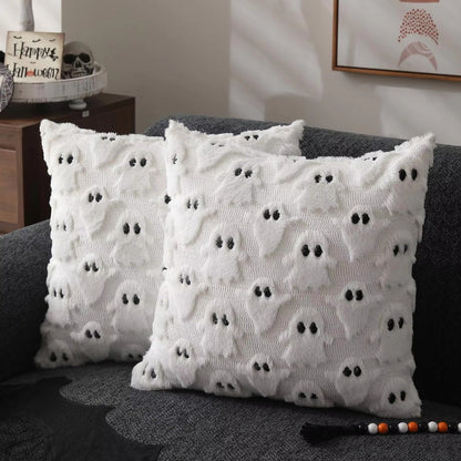 Halloway Kissenbezug 40x40 - Kunstfleece, Weiches Kürbismotiv 6