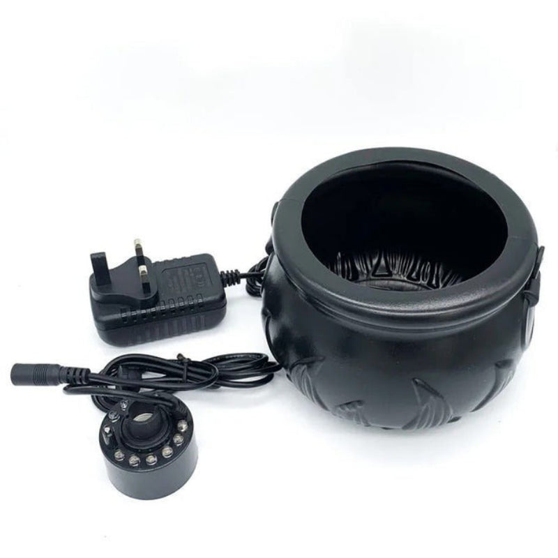 Halloweena Kessel Lampe - LED Zerstäuber mit Nebeleffekt, Schwarz 3