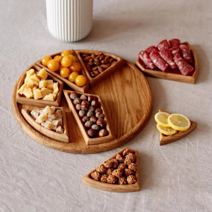 Harmoni Serviertablett - Premium Holz, 8 Herausnehmbare Fächer 1