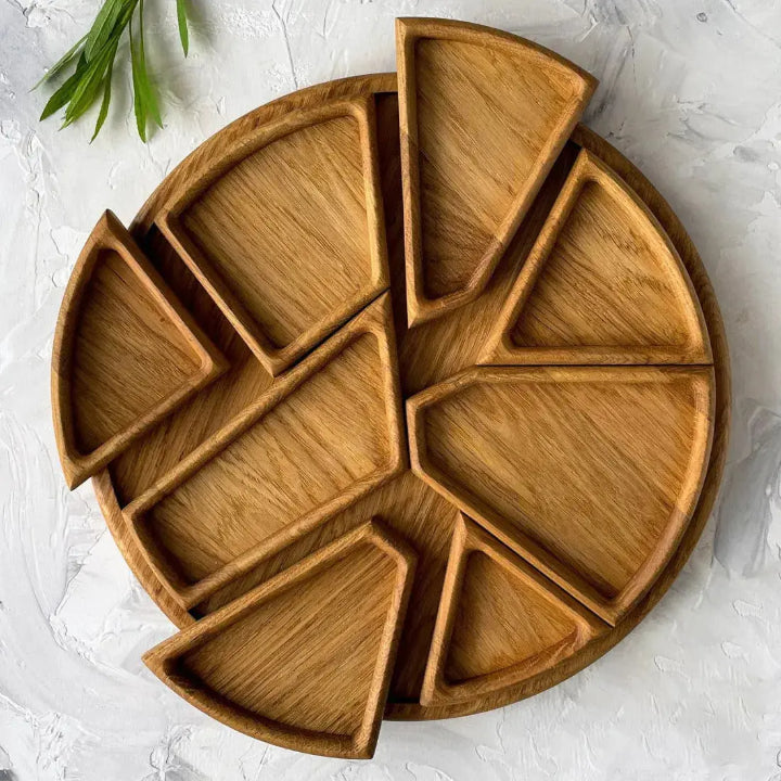 Harmoni Serviertablett - Premium Holz, 8 Herausnehmbare Fächer 2