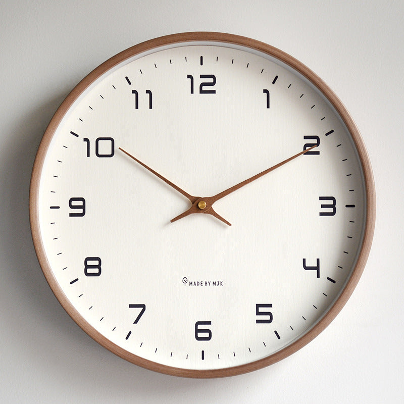 Hedra Wanduhr Modern - Holz, Geräuschloses Quarz, Ø25/Ø30 cm 0