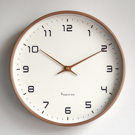 Hedra Wanduhr Modern - Holz, Geräuschloses Quarz, Ø25/Ø30 cm 0
