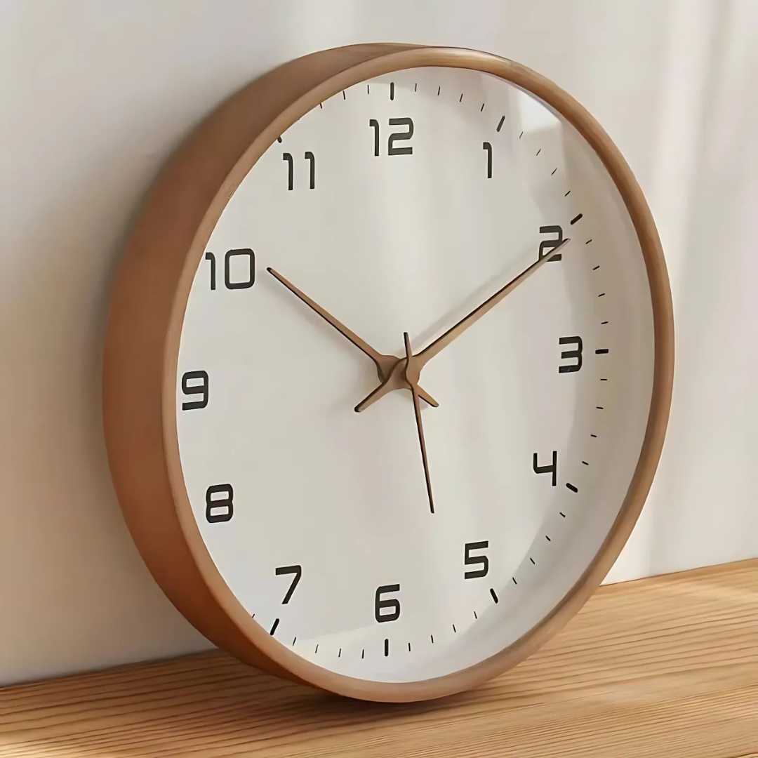 Hedra Wanduhr Modern - Holz, Geräuschloses Quarz, Ø25/Ø30 cm 2