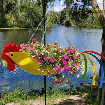 Hühnchen Garten Übertopf - Wetterfest, Bunt 1