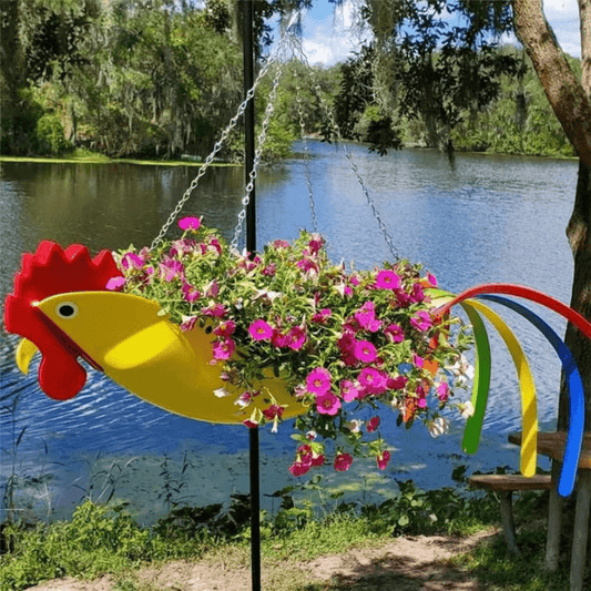 Hühnchen Garten Übertopf - Wetterfest, Bunt 1