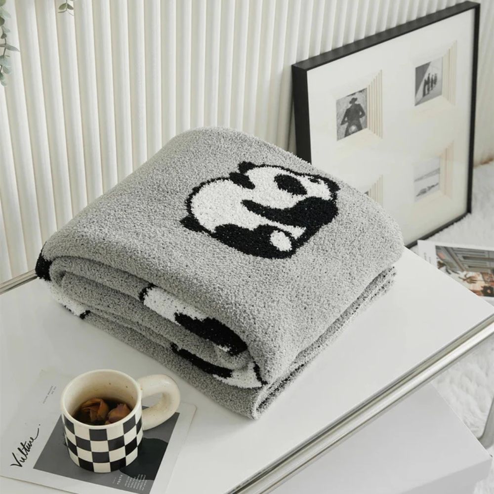 Kairo Strickdecke - 100% Baumwolle, Kawaii Panda Design 0
