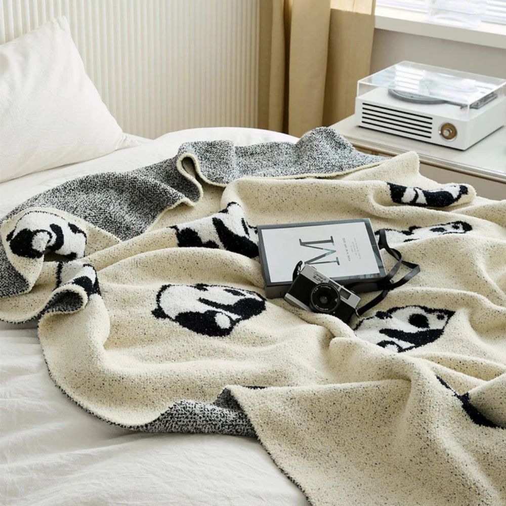 Kairo Strickdecke - 100% Baumwolle, Kawaii Panda Design 3