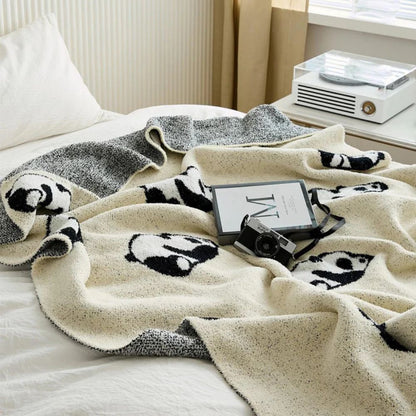 Kairo Strickdecke - 100% Baumwolle, Kawaii Panda Design 3
