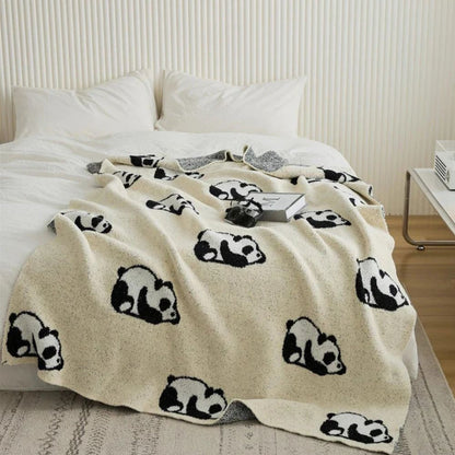 Kairo Strickdecke - 100% Baumwolle, Kawaii Panda Design 5
