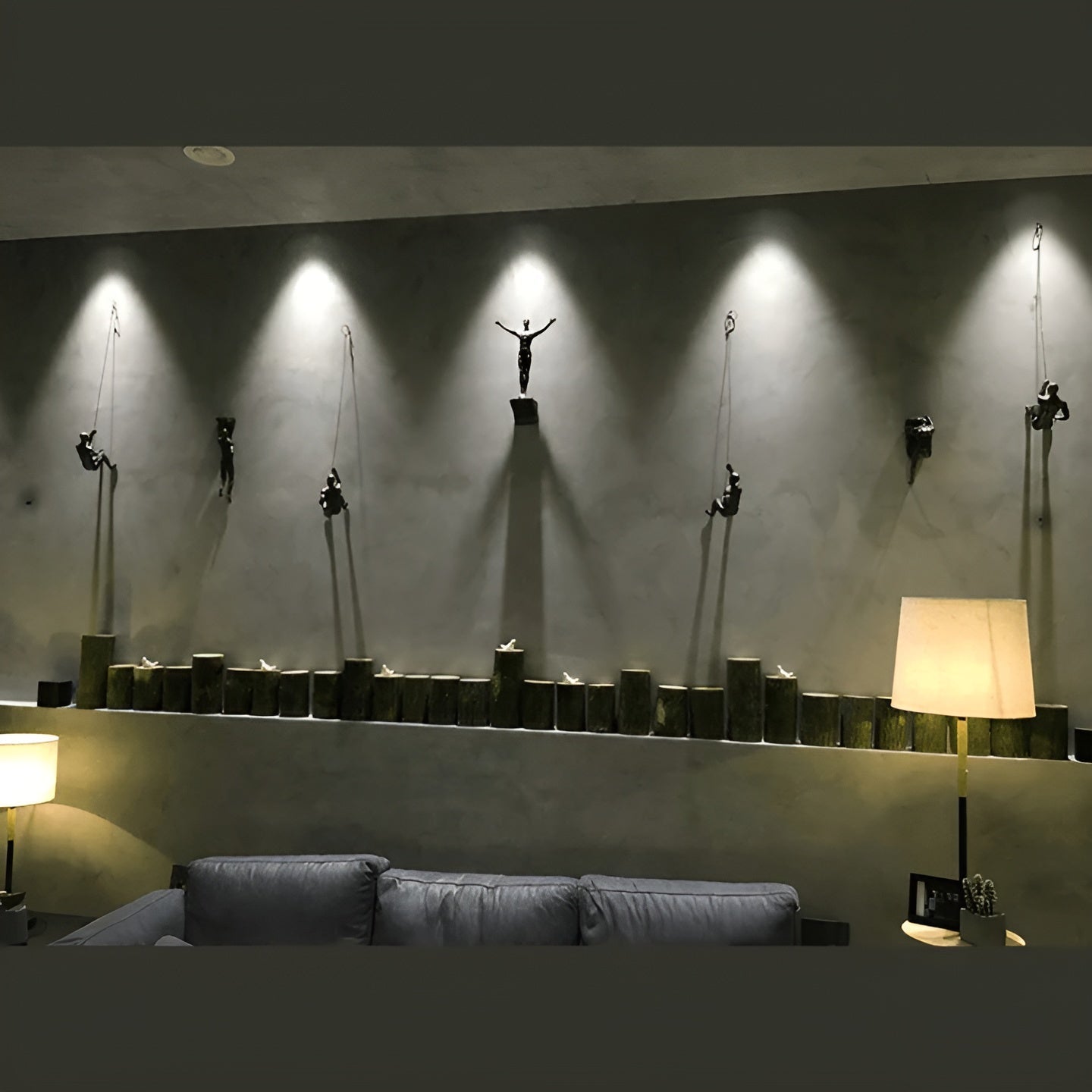 Kaleo Wanddeko Set - Metall, Kletternde Männer 3-teilig für Wohnzimmer 2