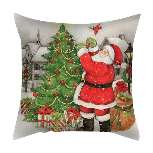 Kardinal Festive Kissenbezug - Polyesterleinen, Weihnachtsmotiv 0