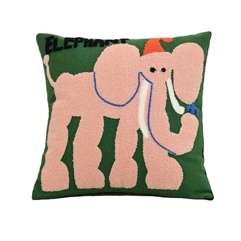 Kellin Kissenbezug - Nordisches Design mit Tierstickerei, 45x45 cm 6