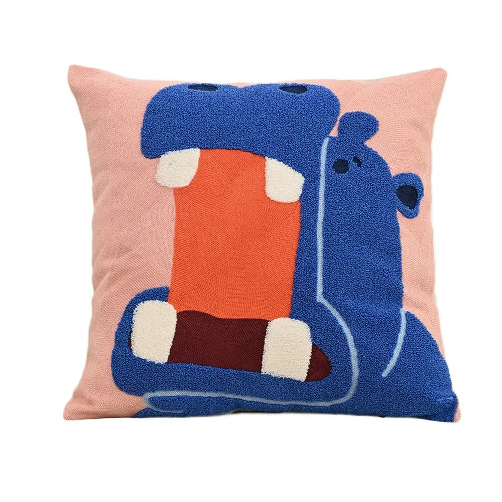 Kellin Kissenbezug - Nordisches Design mit Tierstickerei, 45x45 cm 8