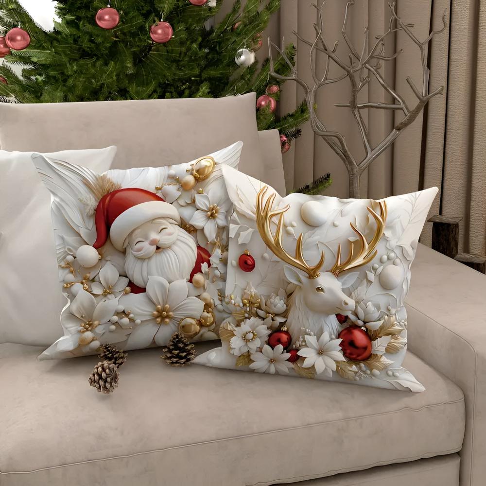 Klara Kissenbezüge - Samt, 4er-Set mit Weihnachtsmotiven 2