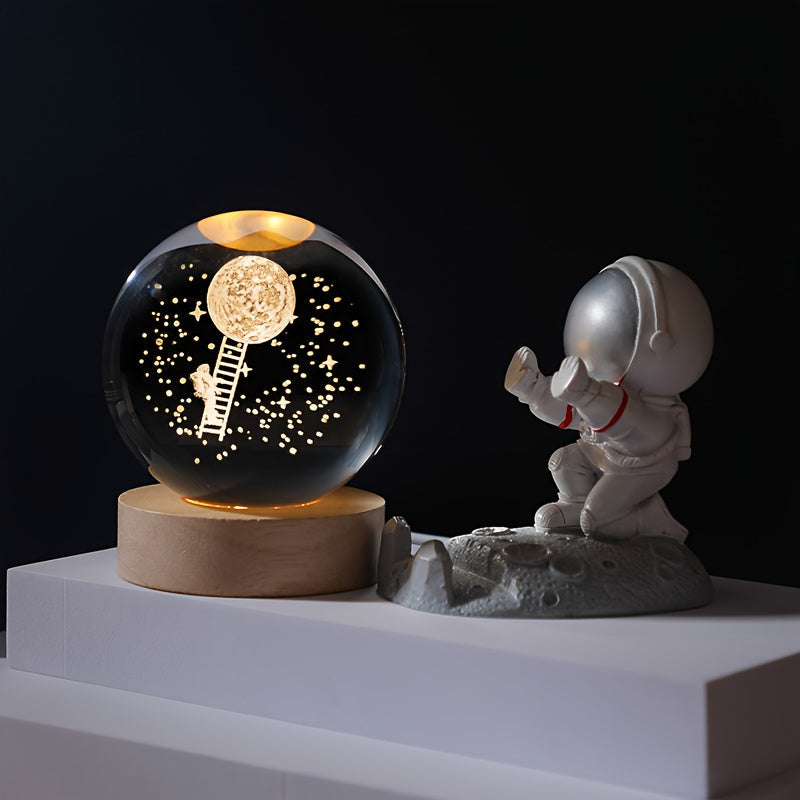Klaris Kristallkugel - 3D-Lasergravur mit LED-Beleuchtung, Dekoration für Zuhause 13