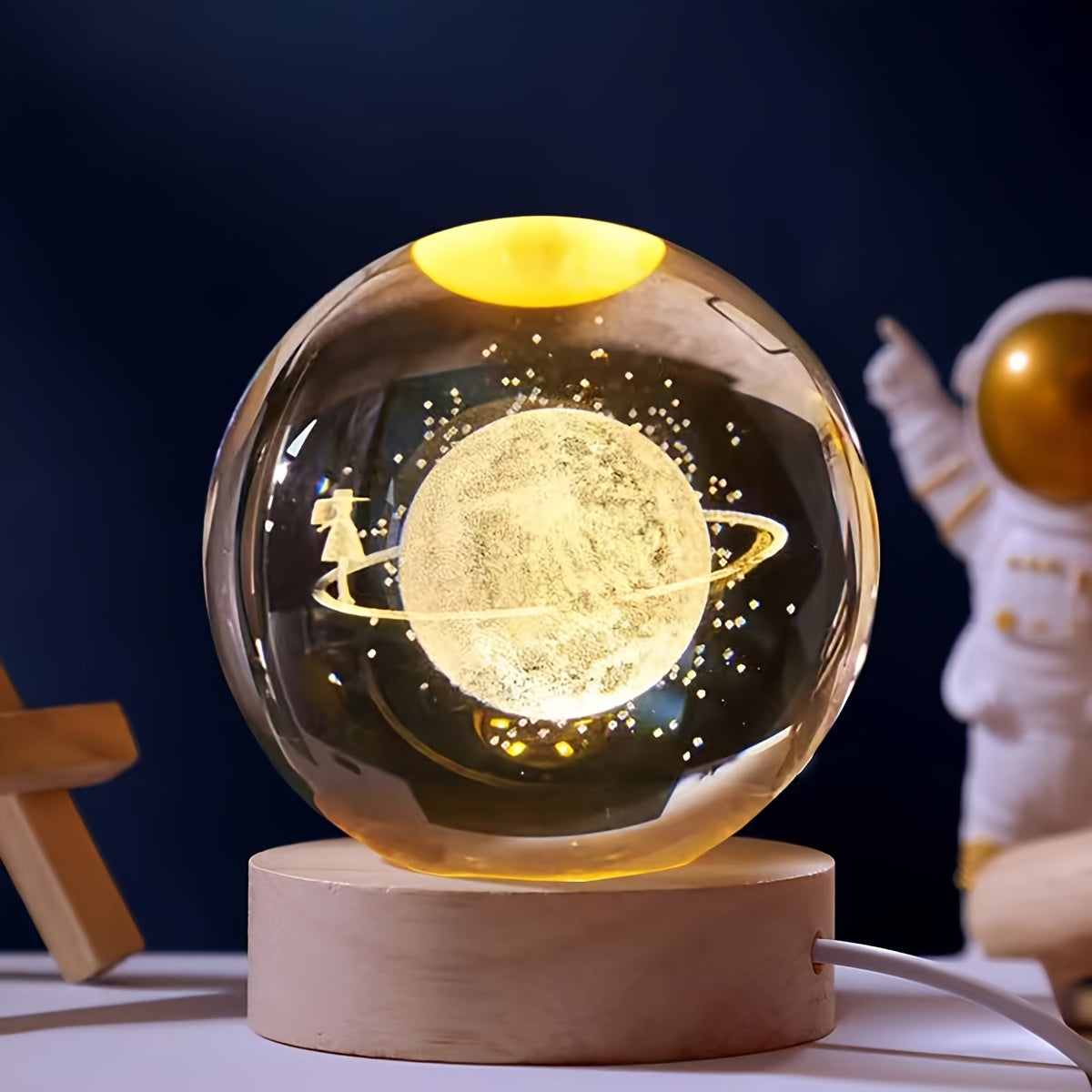 Klaris Kristallkugel - 3D-Lasergravur mit LED-Beleuchtung, Dekoration für Zuhause 5