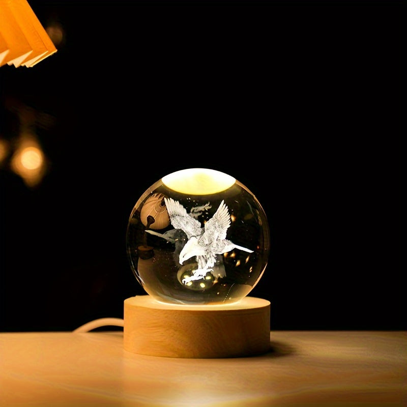 Klaris Kristallkugel - 3D-Lasergravur mit LED-Beleuchtung, Dekoration für Zuhause 7