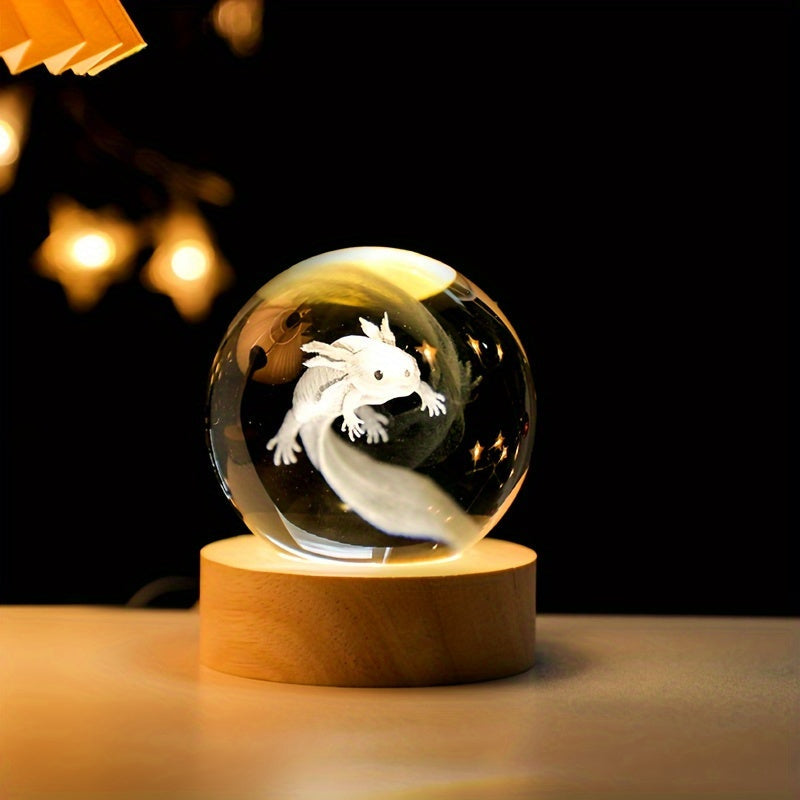 Klaris Kristallkugel - 3D-Lasergravur mit LED-Beleuchtung, Dekoration für Zuhause 8