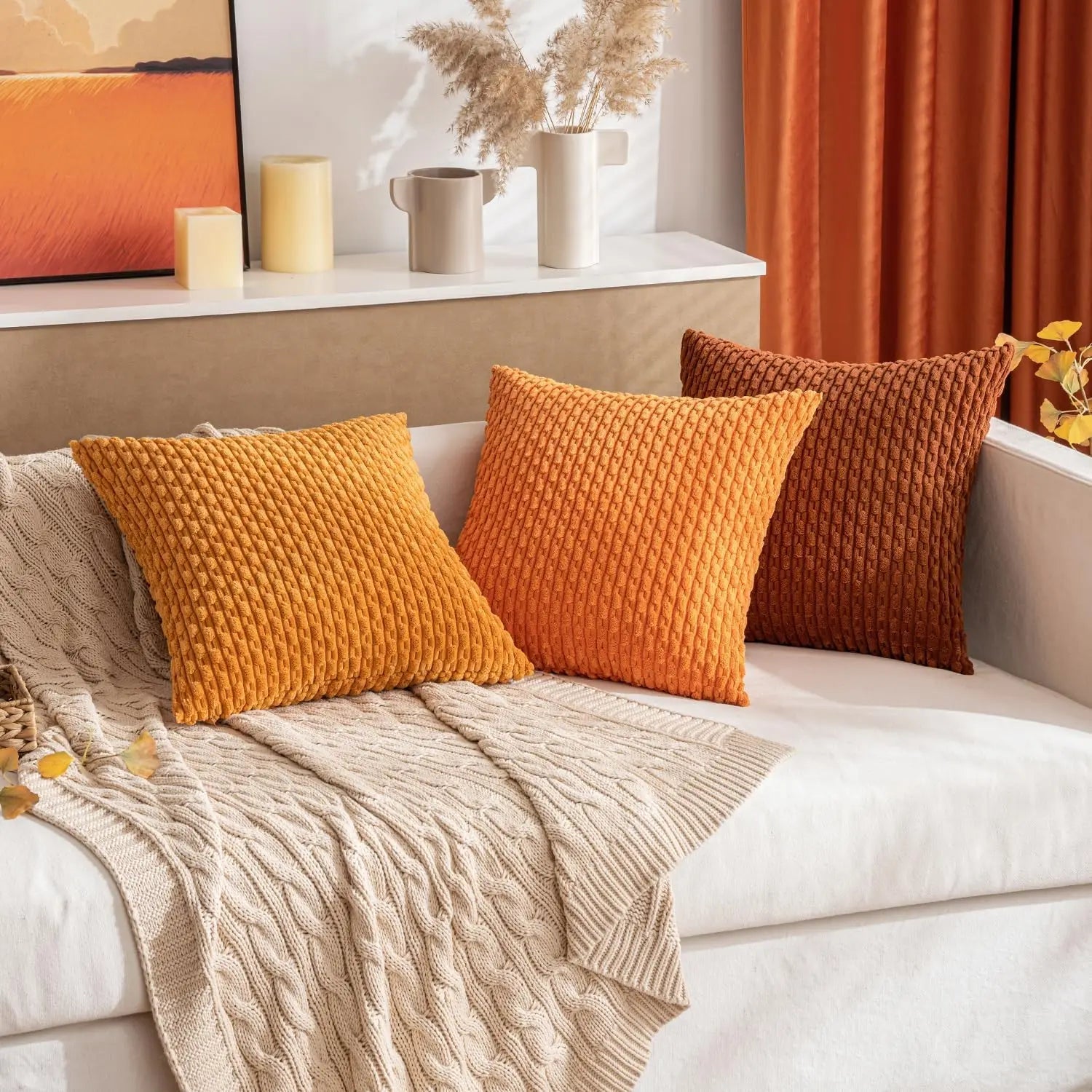 Kora Kissenbezug - Weicher Cord, Boho-Stil für Sofa und Bett 1