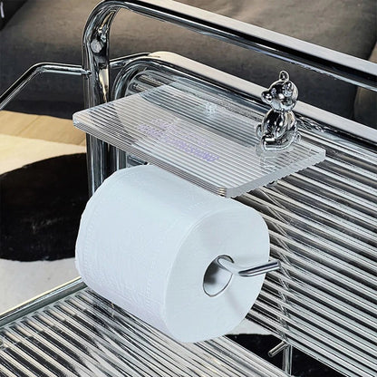 Korin Toilettenpapierhalter - Metall mit Ablage, Gold und Silber 2