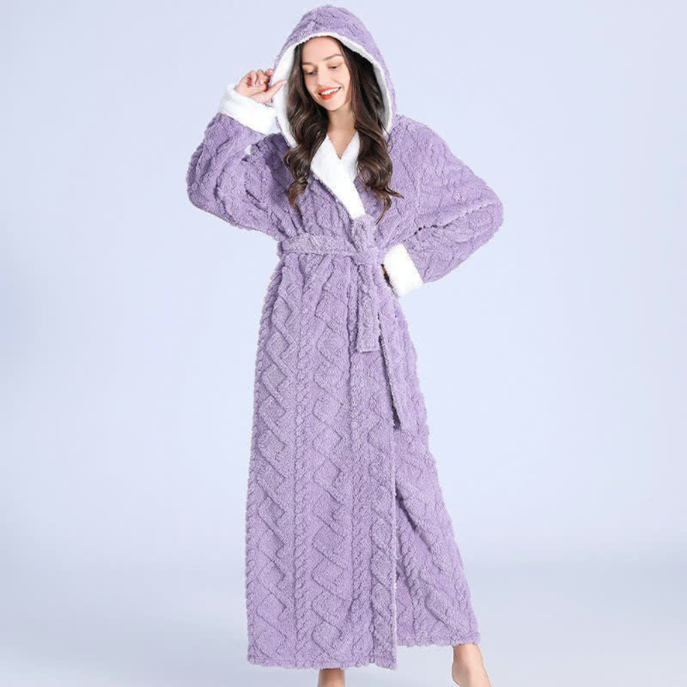 Langa Plüschmantel Damen - Weiches Material, Bequeme Kapuze 1