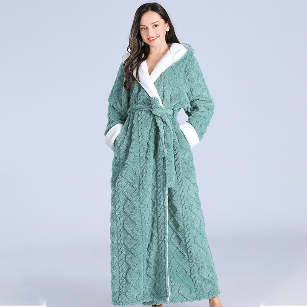 Langa Plüschmantel Damen - Weiches Material, Bequeme Kapuze 2