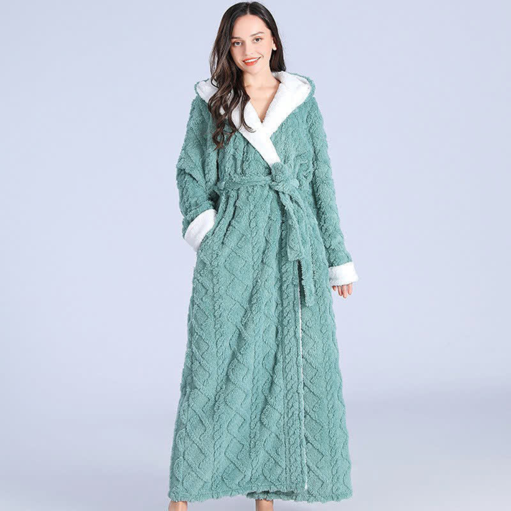 Langa Plüschmantel Damen - Weiches Material, Bequeme Kapuze 3