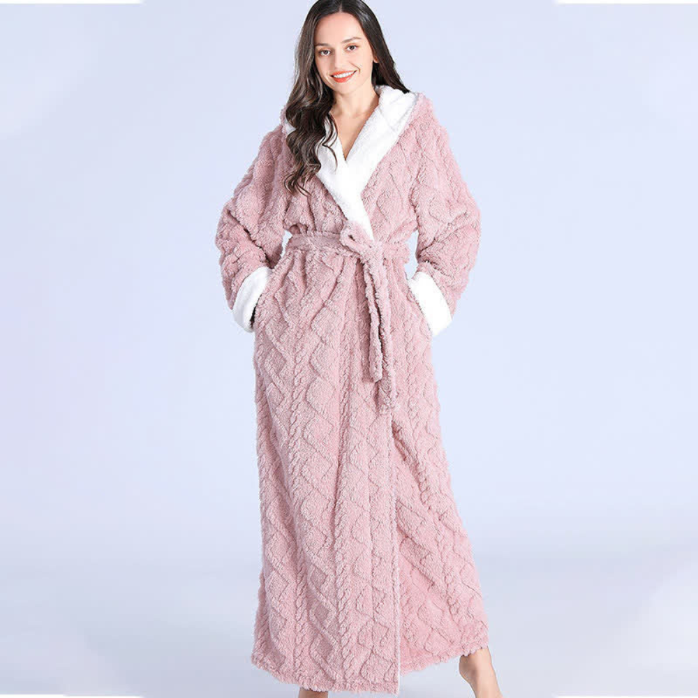 Langa Plüschmantel Damen - Weiches Material, Bequeme Kapuze 4