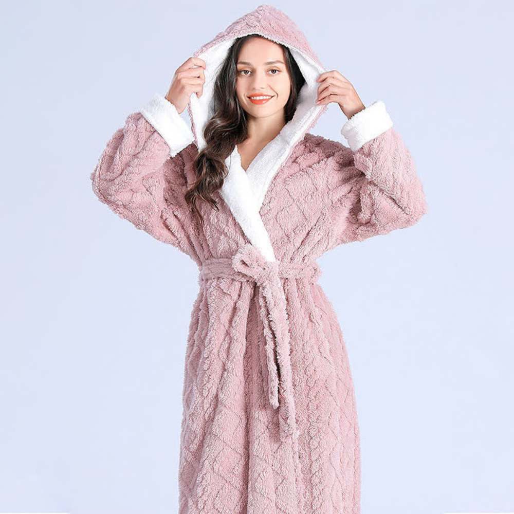 Langa Plüschmantel Damen - Weiches Material, Bequeme Kapuze 5