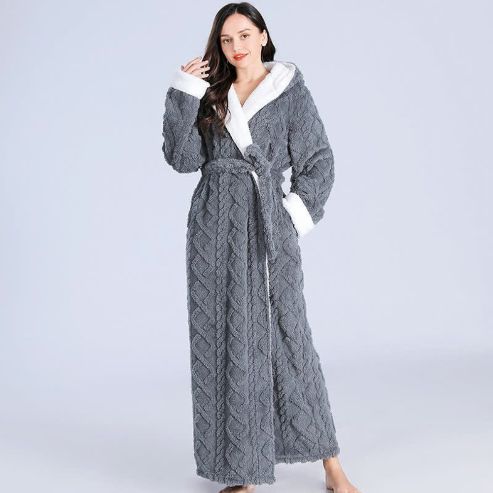 Langa Plüschmantel Damen - Weiches Material, Bequeme Kapuze 6