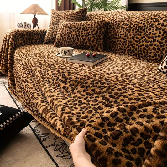 Lepora Sofabezug - Weiche Mikrofasermischung, Plüsch Leopardenmuster 1