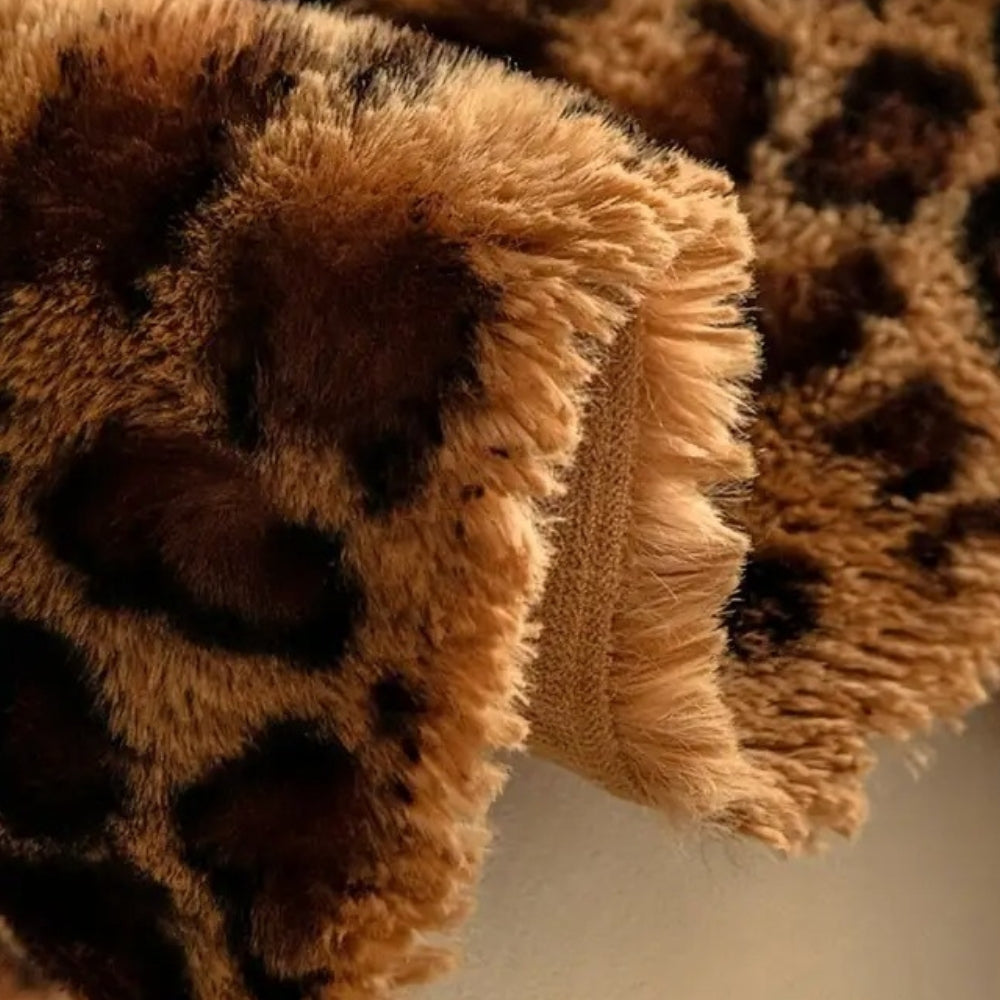 Lepora Sofabezug - Weiche Mikrofasermischung, Plüsch Leopardenmuster 3