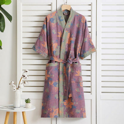 Liora Bademantel Damen - Baumwolle, Leicht und Atmungsaktiv im Vintage-Design 1