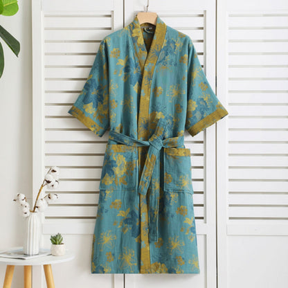 Liora Bademantel Damen - Baumwolle, Leicht und Atmungsaktiv im Vintage-Design 3