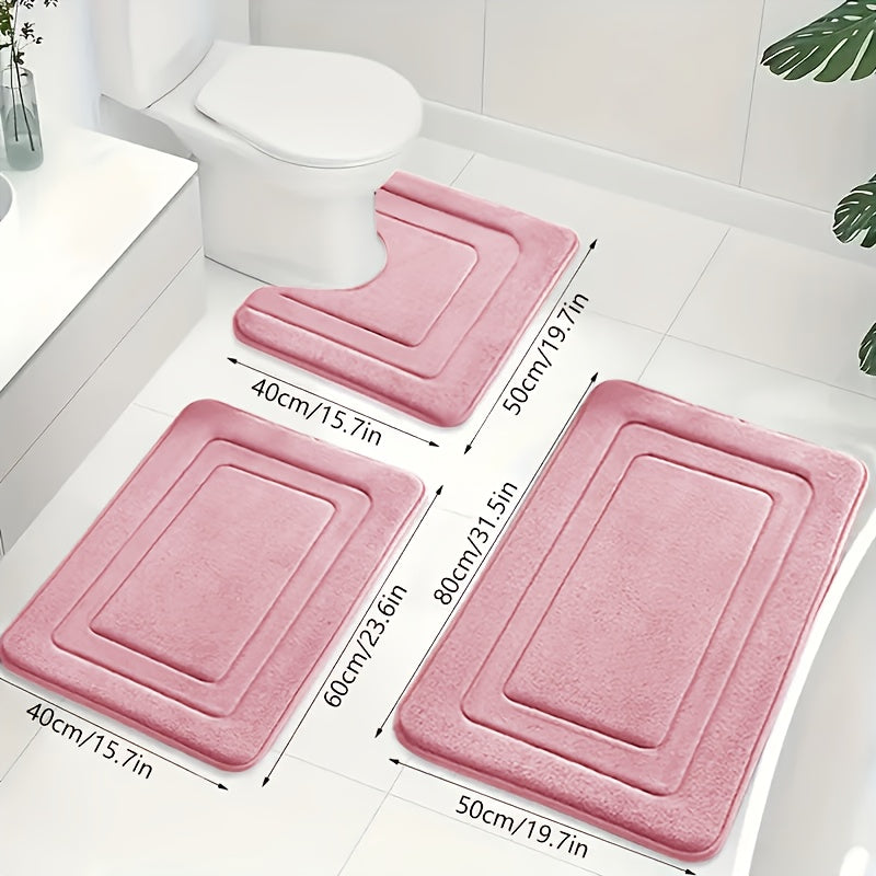 Liora Badematten-Set - Memory-Schaum, Rutschfest, 3-teilig 11