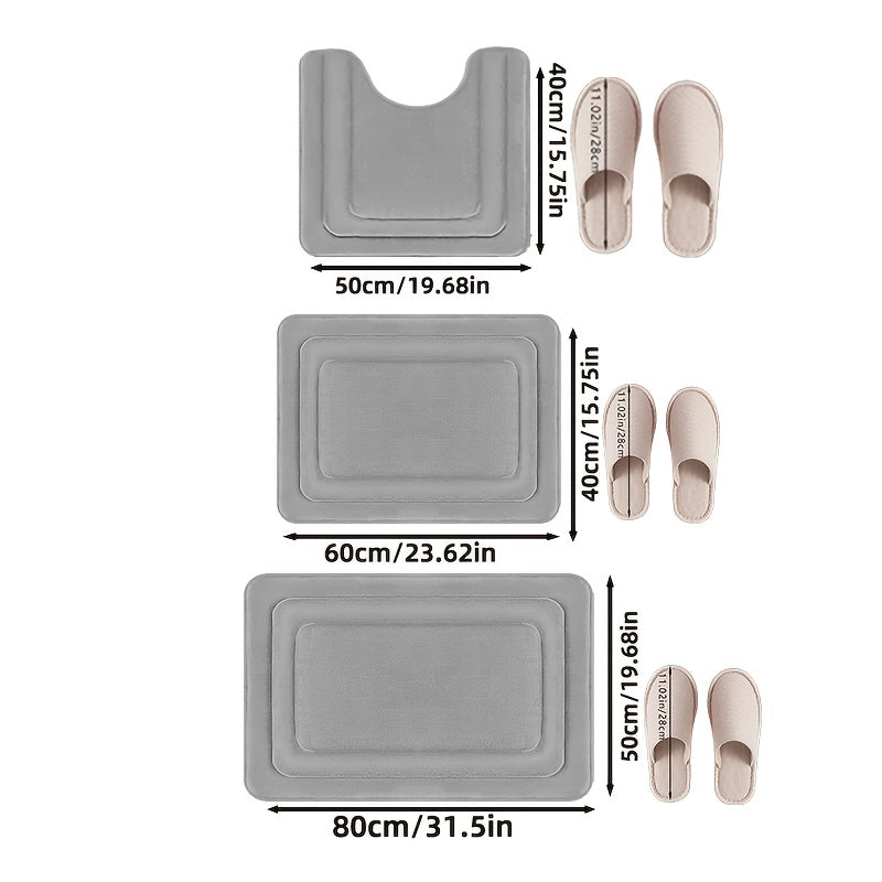 Liora Badematten-Set - Memory-Schaum, Rutschfest, 3-teilig 3