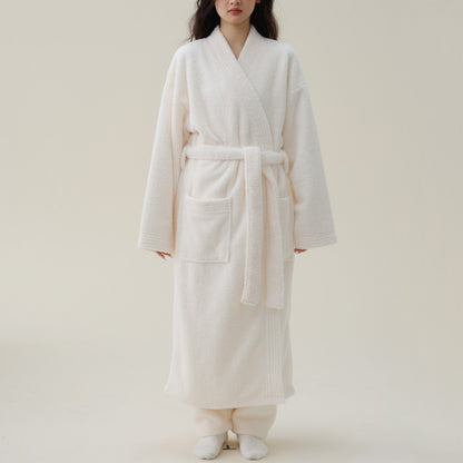 Liora Damen Bademantel Lang - Flauschig, Kimono-Schnitt, Winterkomfort 4