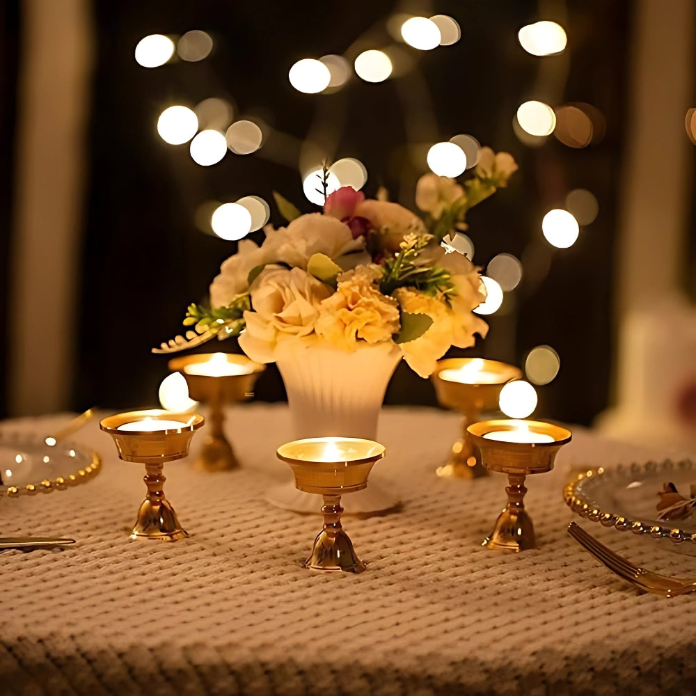 Liora Kerzenständer Gold - Vintage Stil, Eleganter Glanz 3