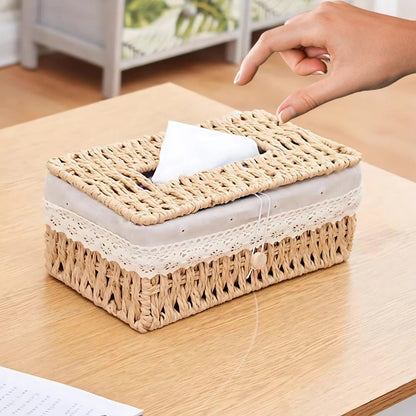 Liora Taschentuchbox - Geflochtenes Papierseil, Vintage-Charme 6
